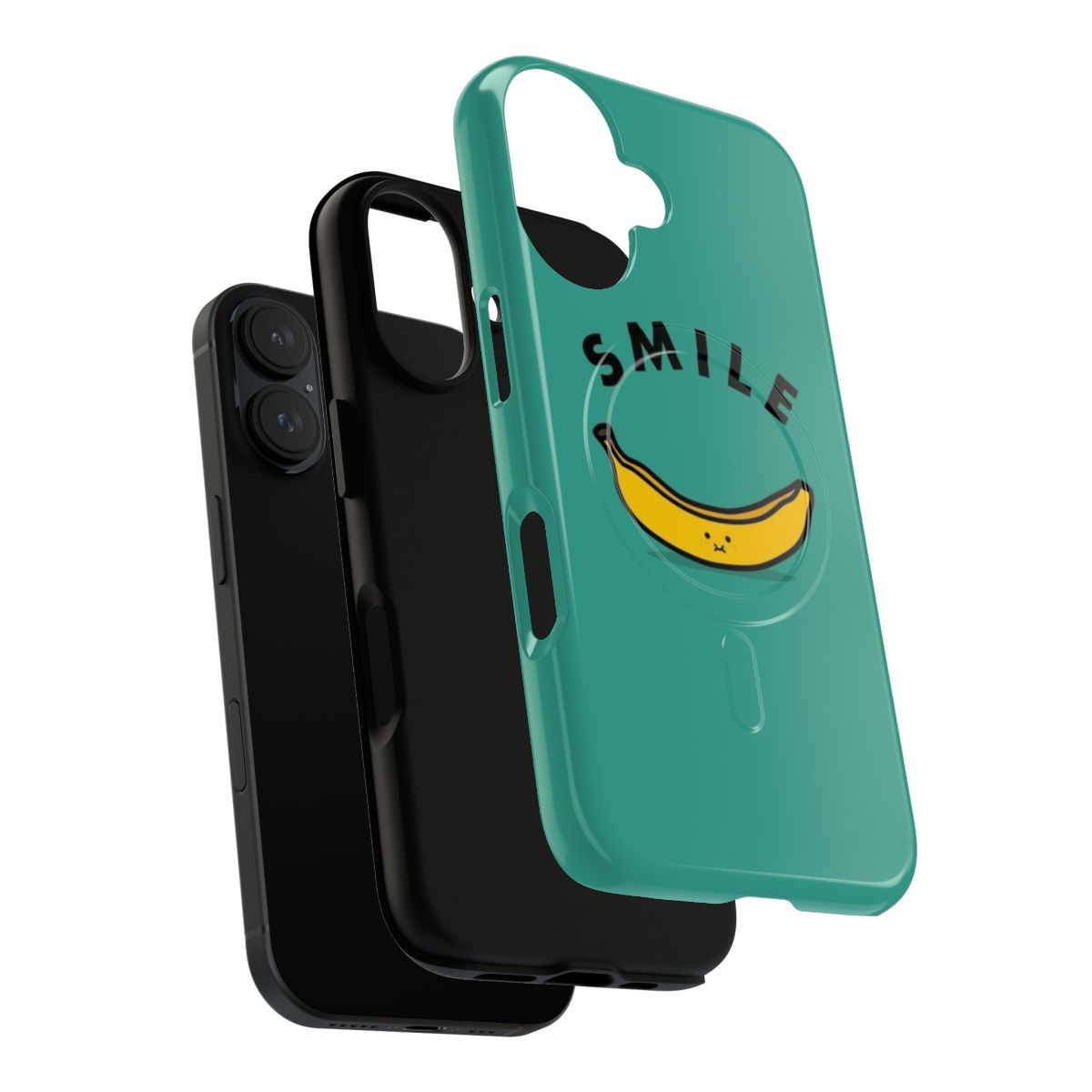 A bright and colorful banana-shaped magnetic tough phone case - Layers