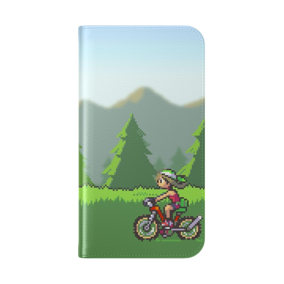 Retro-style phone case featuring pixel art of Pokémon from the Hoenn region - Folded Back