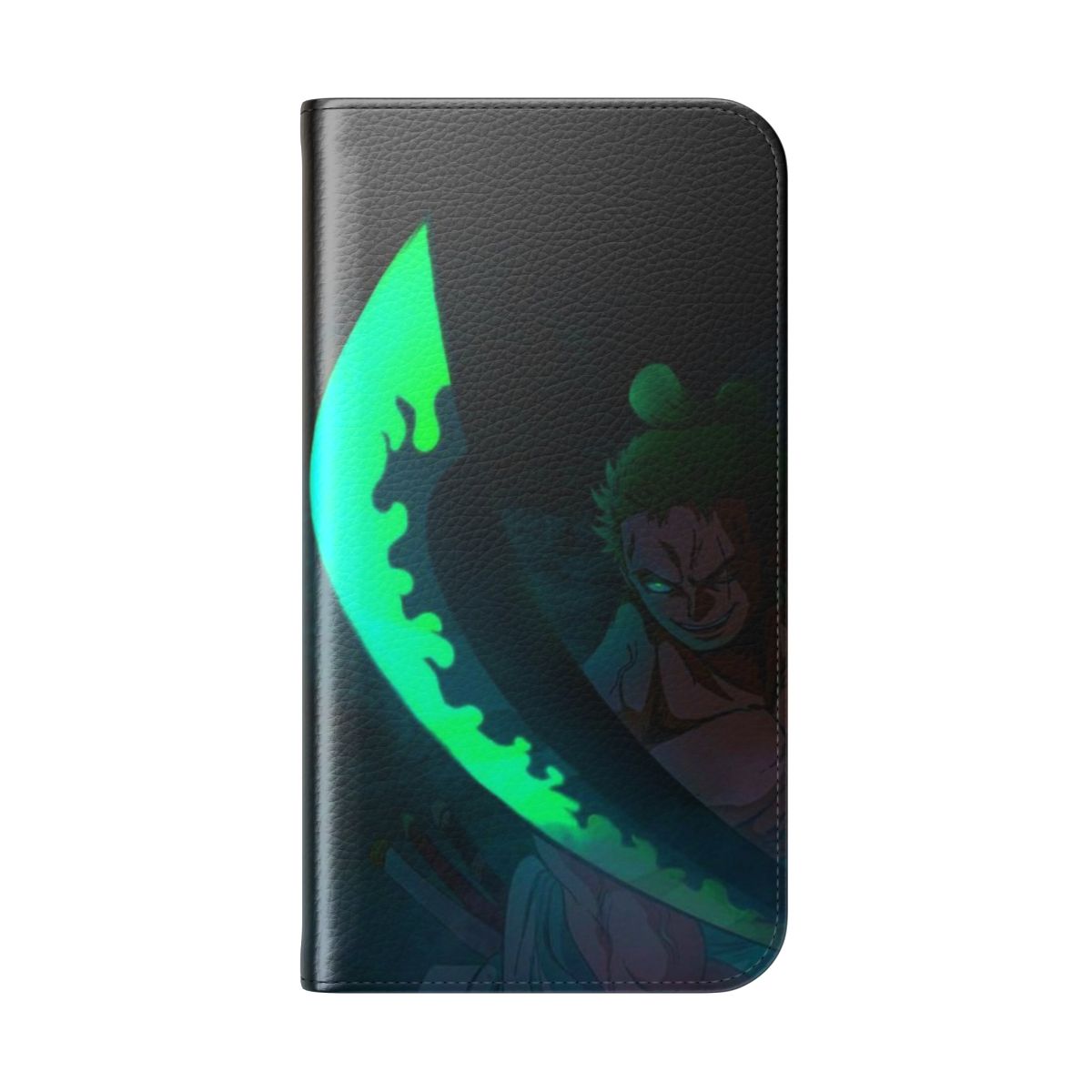 Anime-themed flip phone case with Roronoa Zoro from the popular manga and anime series One Piece - Folded Back