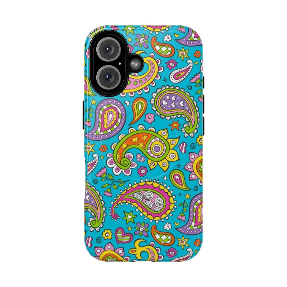 Colorful paisley doodle design on a tough phone case