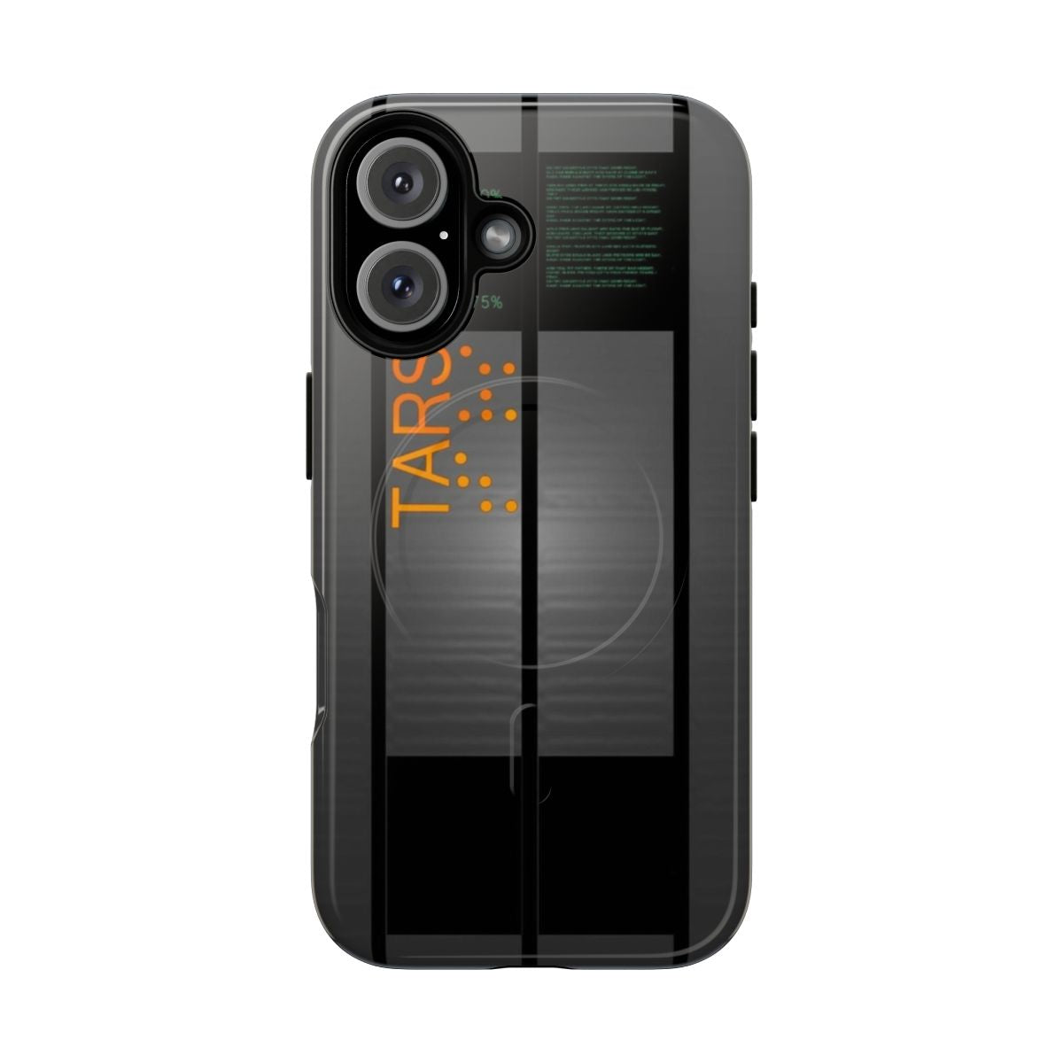 Magnetic TARS-inspired tough phone case with sci-fi robot design