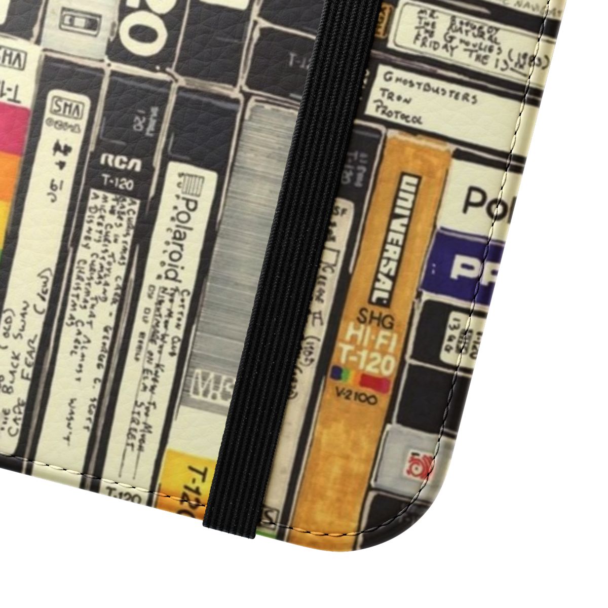 Retro-style VHS-inspired flip phone case for smartphones - Close Up