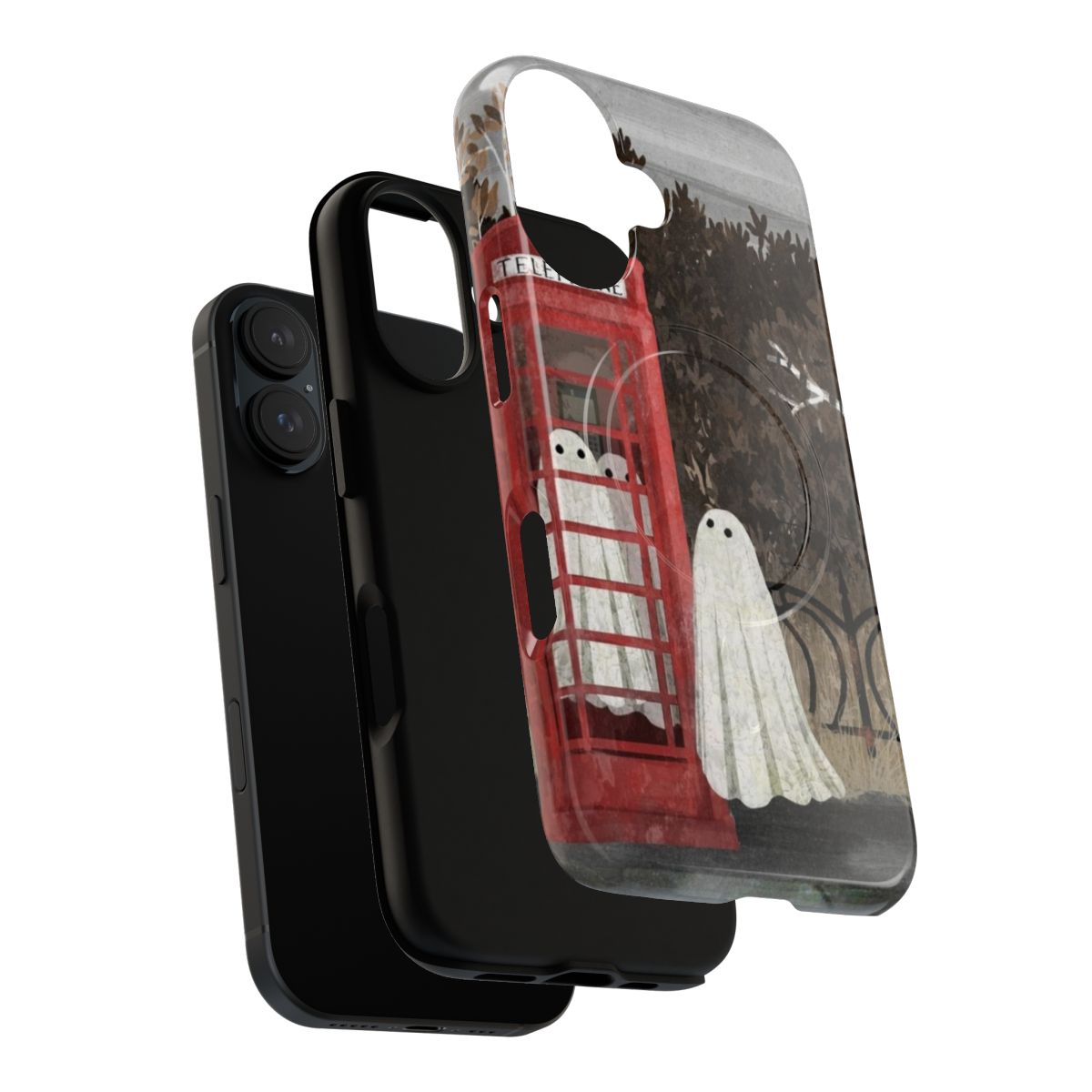 Haunted vintage phone box magnetic tough phone case - Layers