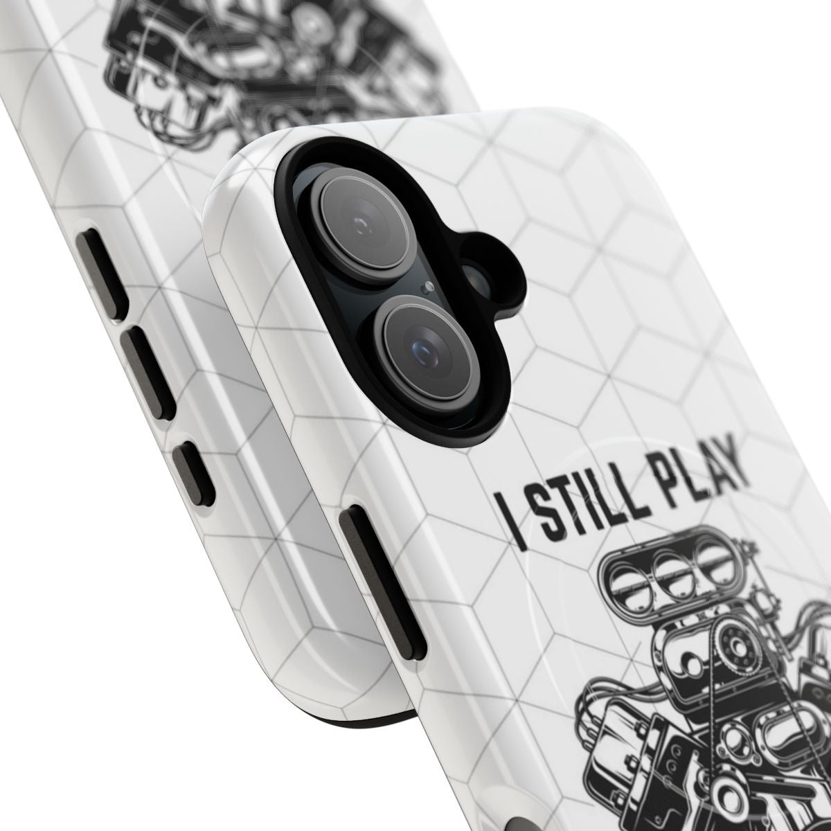 Magnetic tough phone case with a design for car enthusiasts and mechanics - Detail