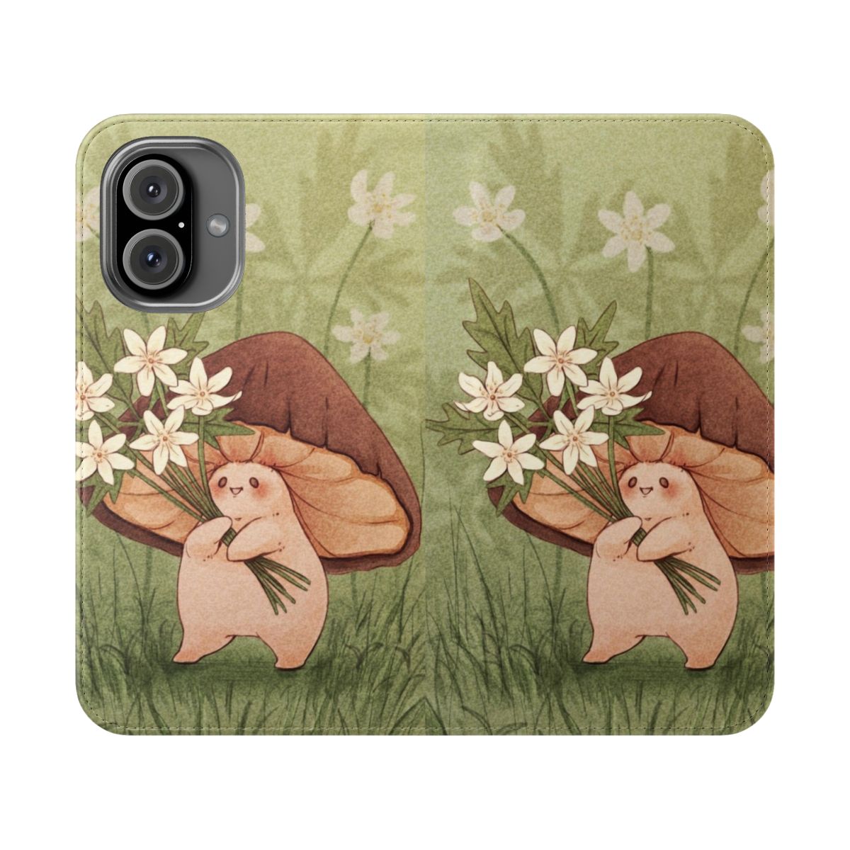 Whimsical phone case featuring a vibrant floral design with cottage core elements