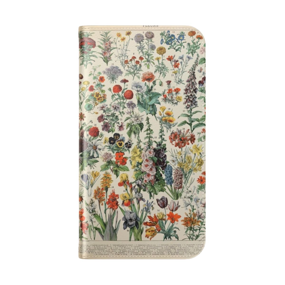 Vintage floral phone case with classic art illustration by Adolphe Millot - Folded Back