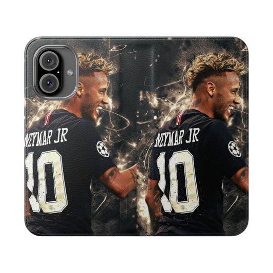 Neymar-inspired phone case with soccer/football theme