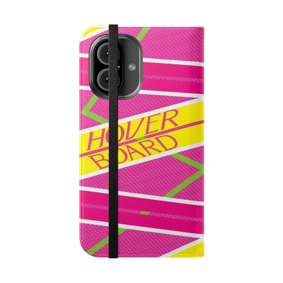 Retro 1980s sci-fi inspired smartphone flip cover case - Folded Front