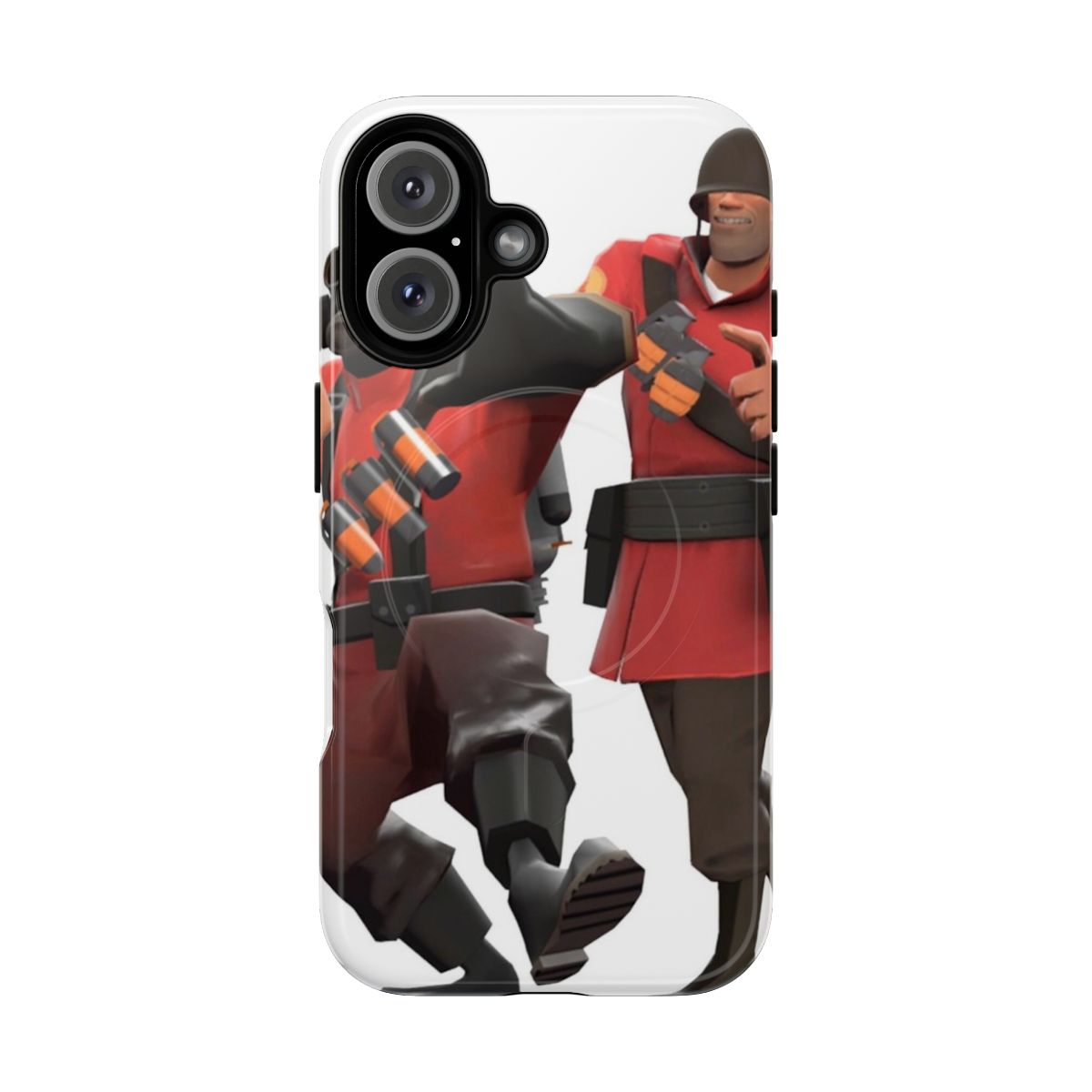 Vibrant tough phone case featuring the iconic conga dance from the video game Team Fortress 2