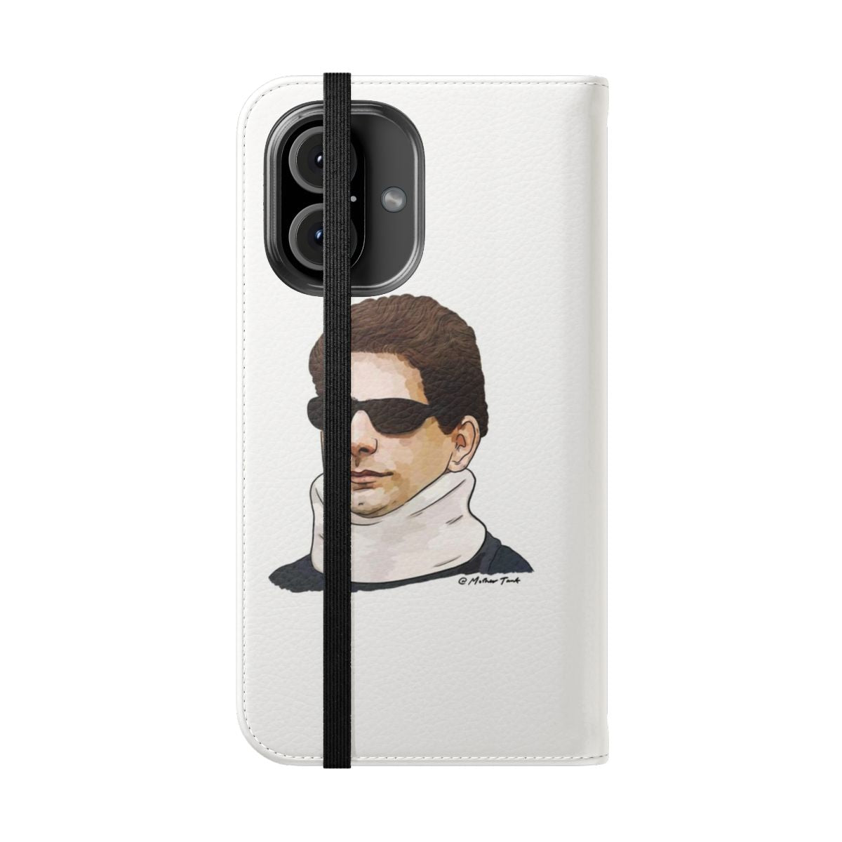 A high-quality flip cover phone case featuring Christopher Moltisanti, a beloved character from the iconic TV series The Sopranos. - Folded Front