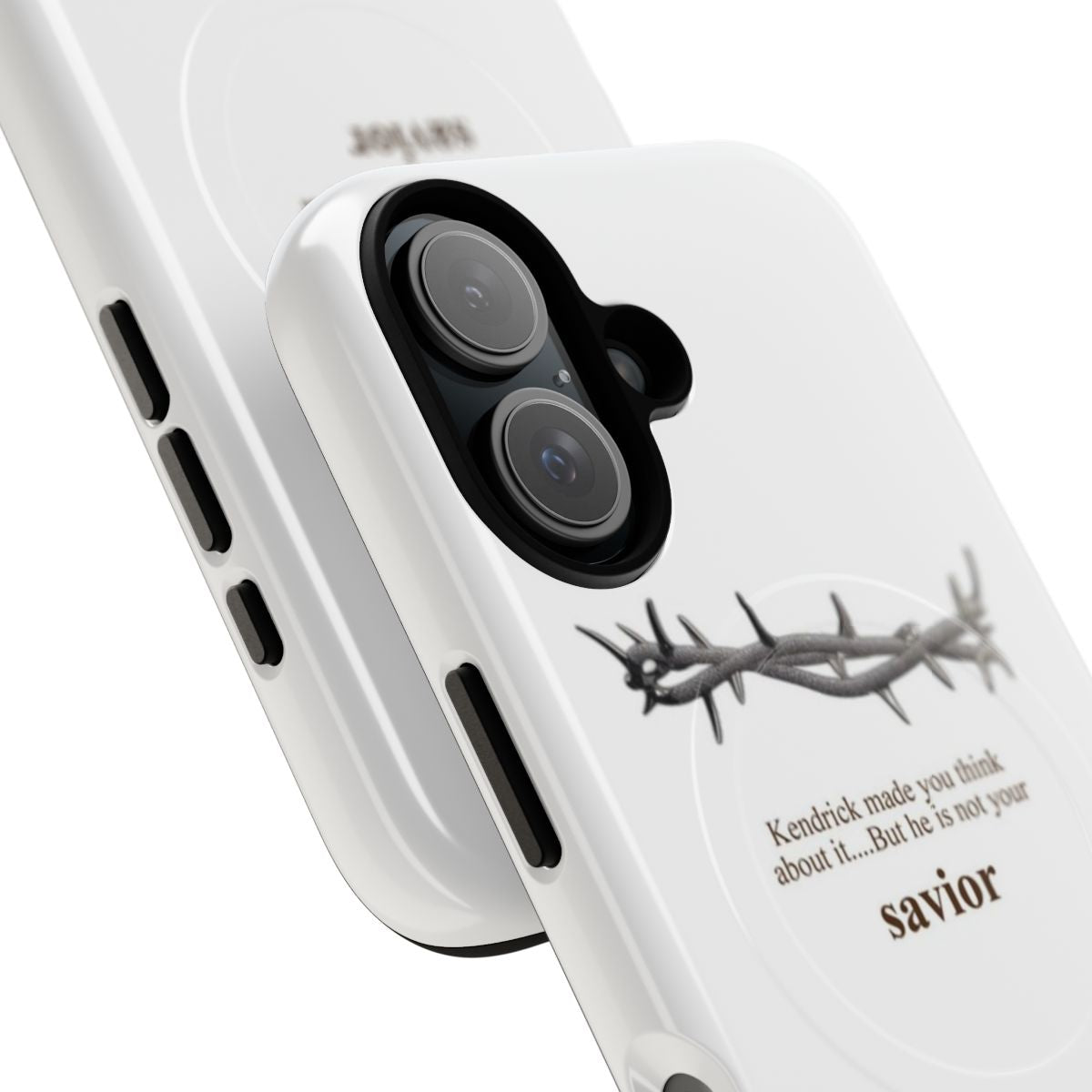 Artistic phone case with Kendrick Lamar's "Thorn of Crowns" design - Detail