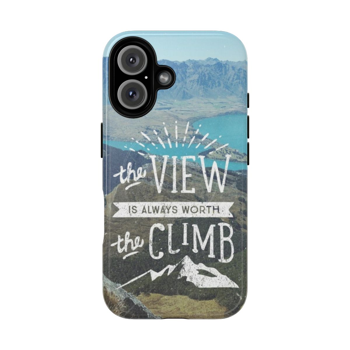 Magnetic tough phone case with mountain, landscape, and nature inspired designs