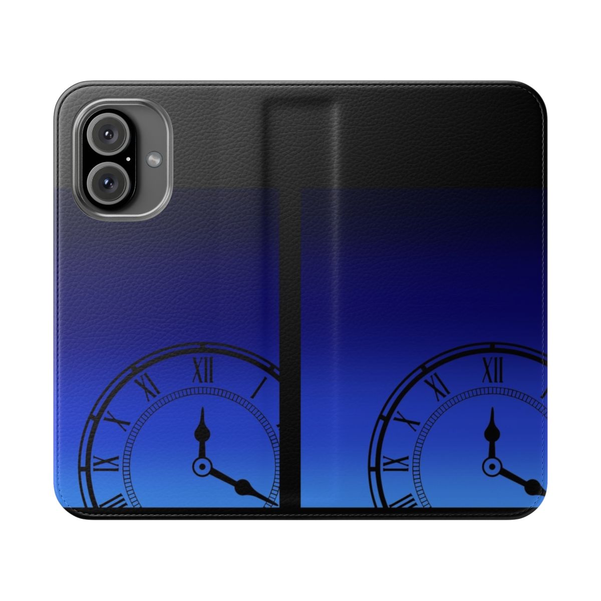 Persona 3 inspired flip cover phone case with clock design