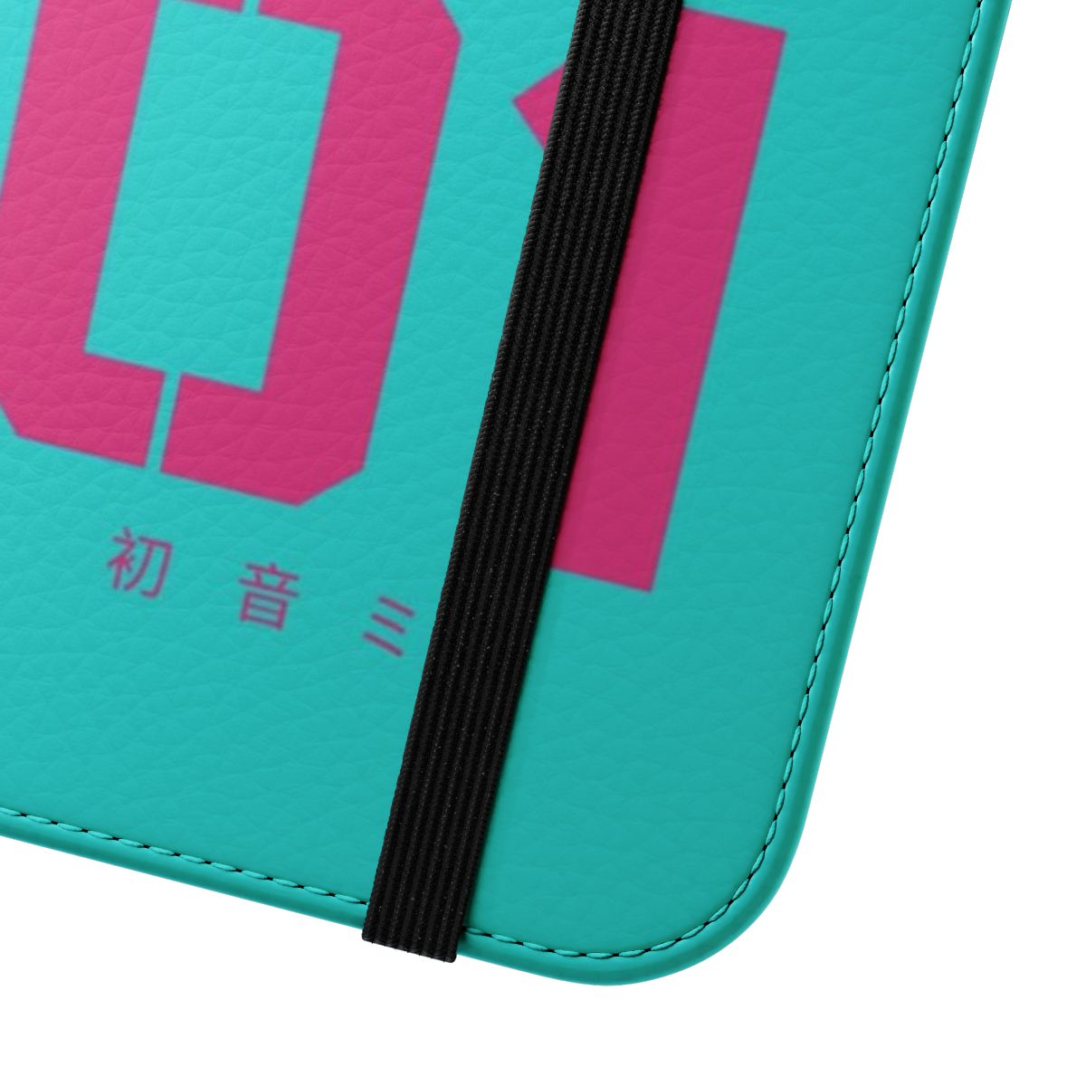 Flip cover phone case featuring a Hatsune Miku-inspired design for vocaloid fans - Close Up