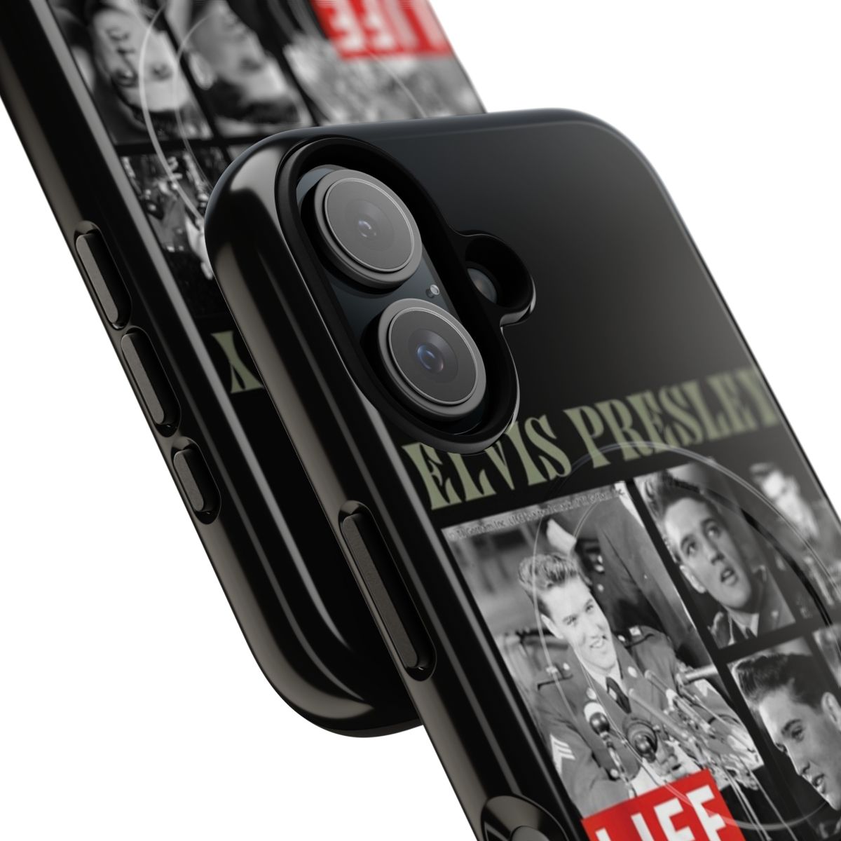 Vintage Picture Magnetic Tough Phone Case featuring Elvis Presley Artwork - Detail