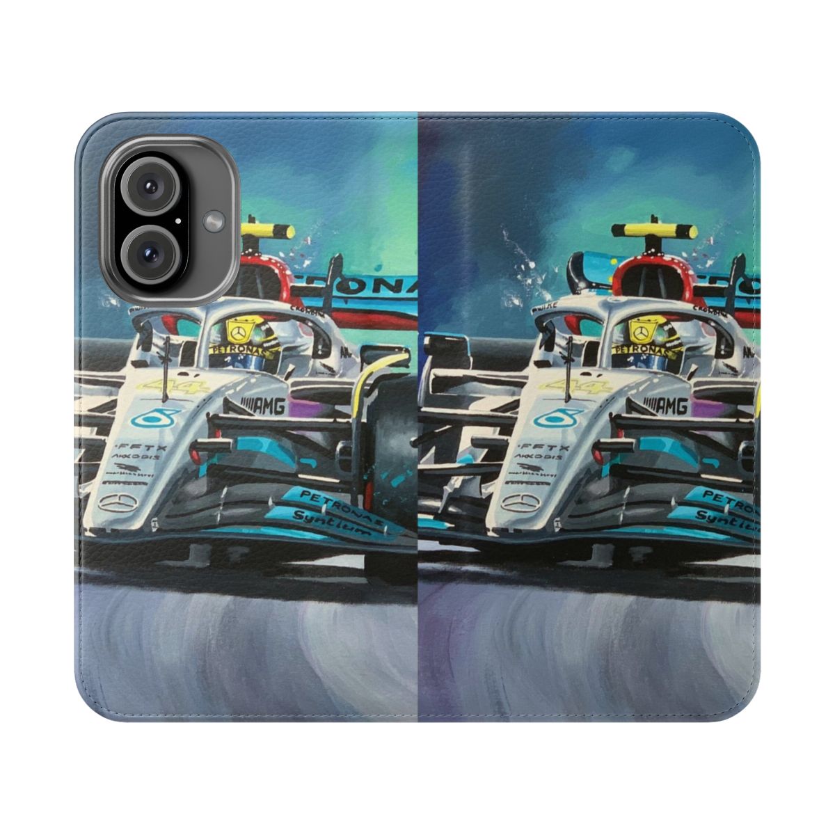 Formula One Flip Cover Phone Case with Lewis Hamilton Inspired Design