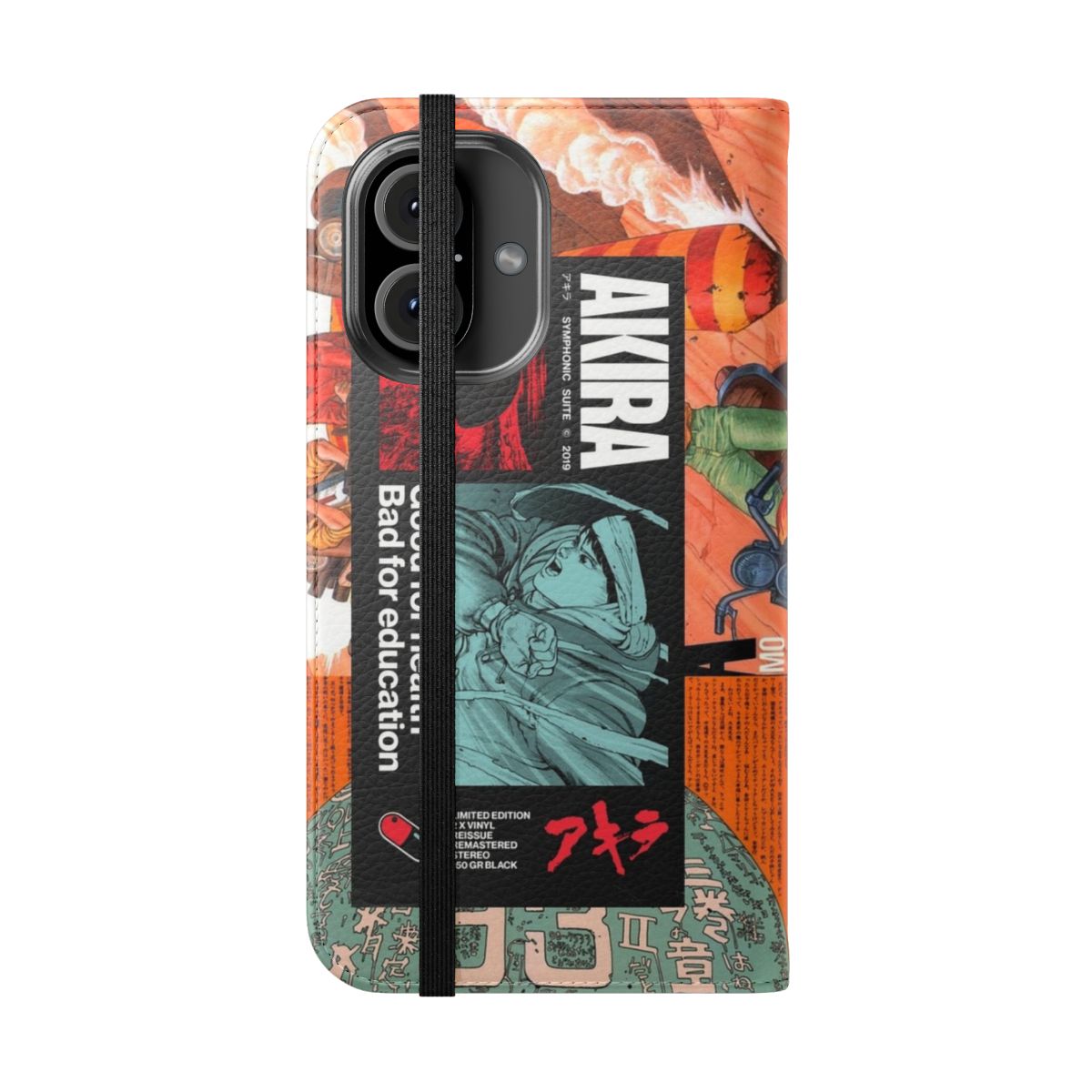 Anime flip phone case with Akira manga-inspired design - Folded Front