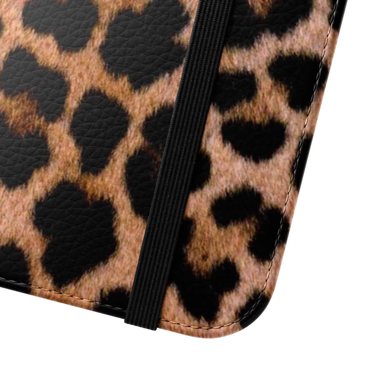 Cheetah print phone case with a sleek and stylish design - Close Up