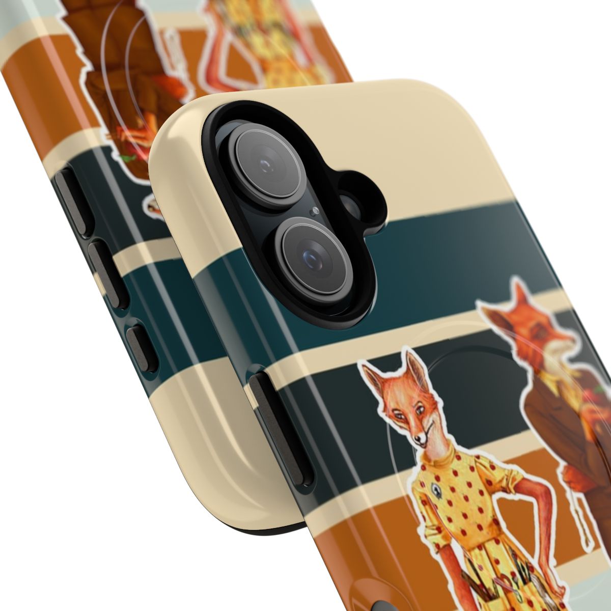 Magnetic phone case featuring the characters of Fantastic Mr. Fox and Mrs. Fox - Detail