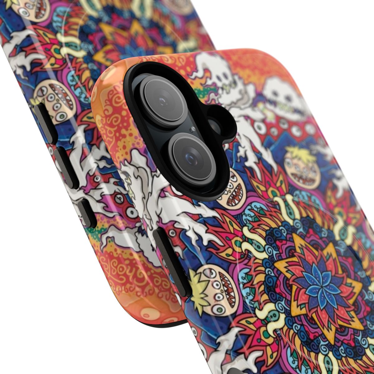 Colorful psychedelic mandala design phone case - Detail