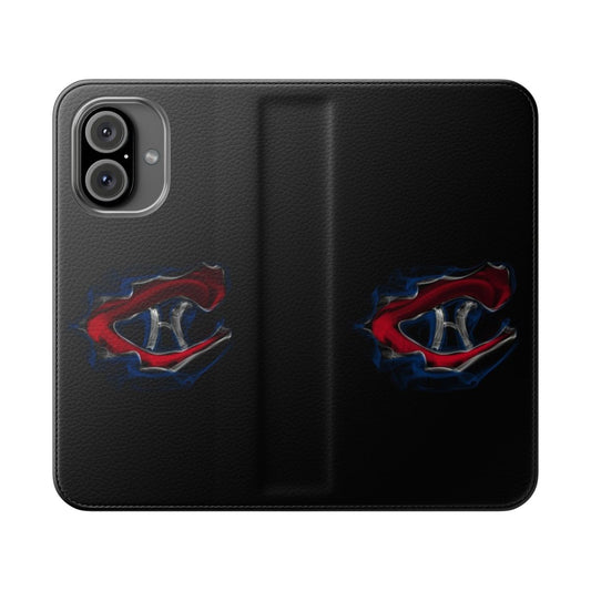 Smoke-themed phone case design featuring the iconic Montreal Canadiens NHL hockey team logo