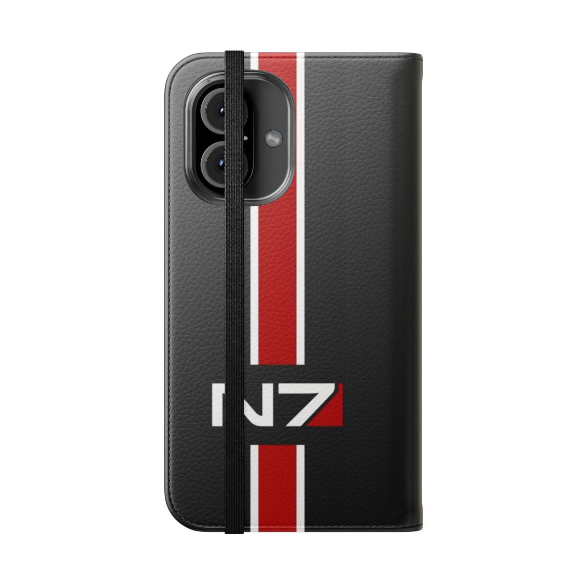 Mass Effect-inspired N7 emblem flip cover phone case - Folded Front