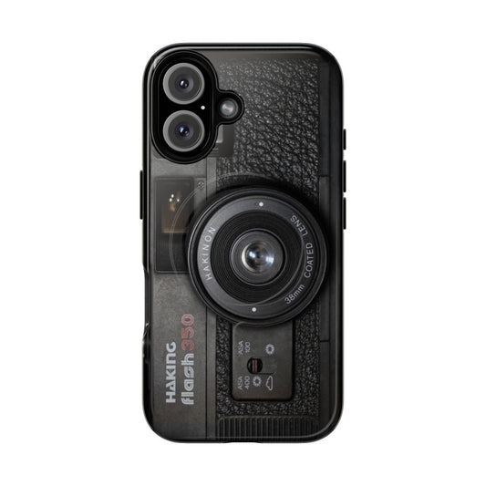 Stylish camera-inspired phone case with a vintage, retro design