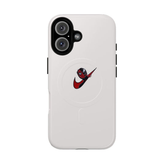 Magnetic tough phone case with a Nike Spider design