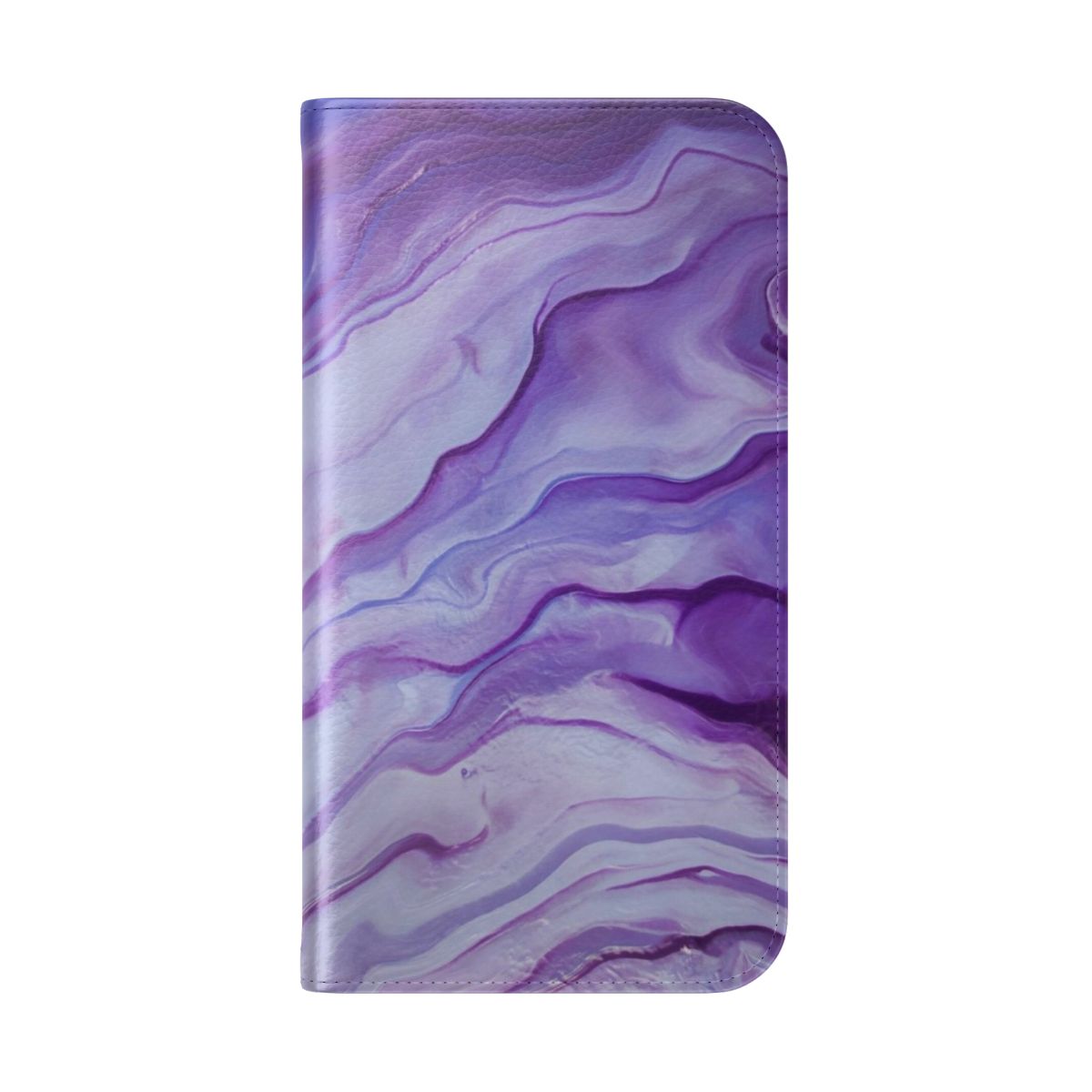 Stylish amethyst-colored marble effect phone case - Folded Back