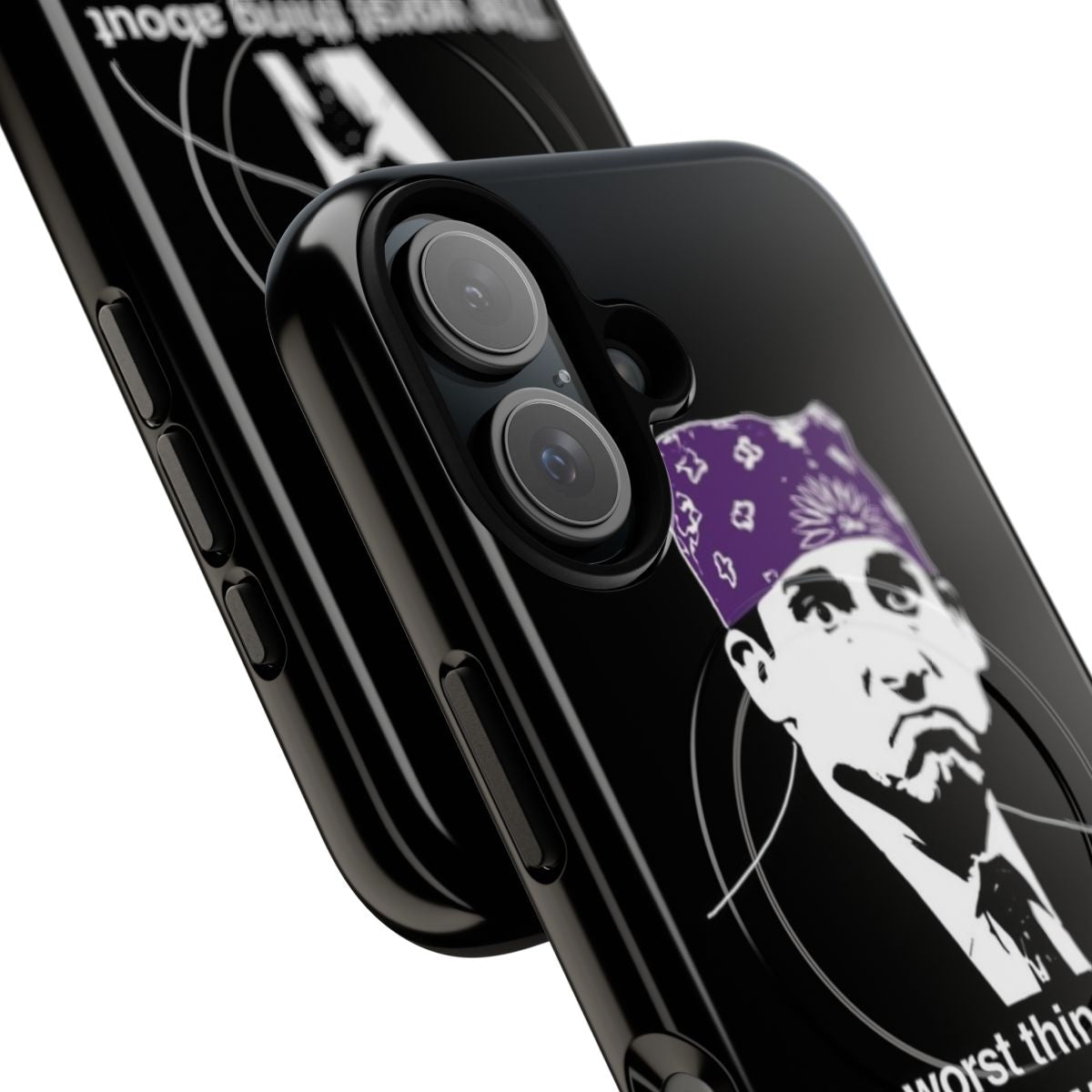 Magnetic tough phone case featuring characters from the popular TV comedy series The Office - Detail