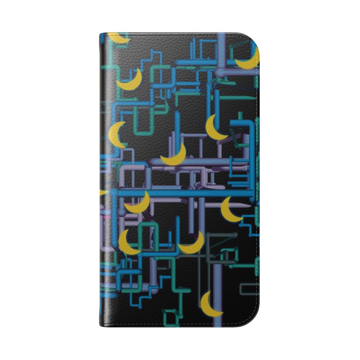 Flip cover phone case with a complicated shirt pattern, inspired by the TV show I Think You Should Leave - Folded Back