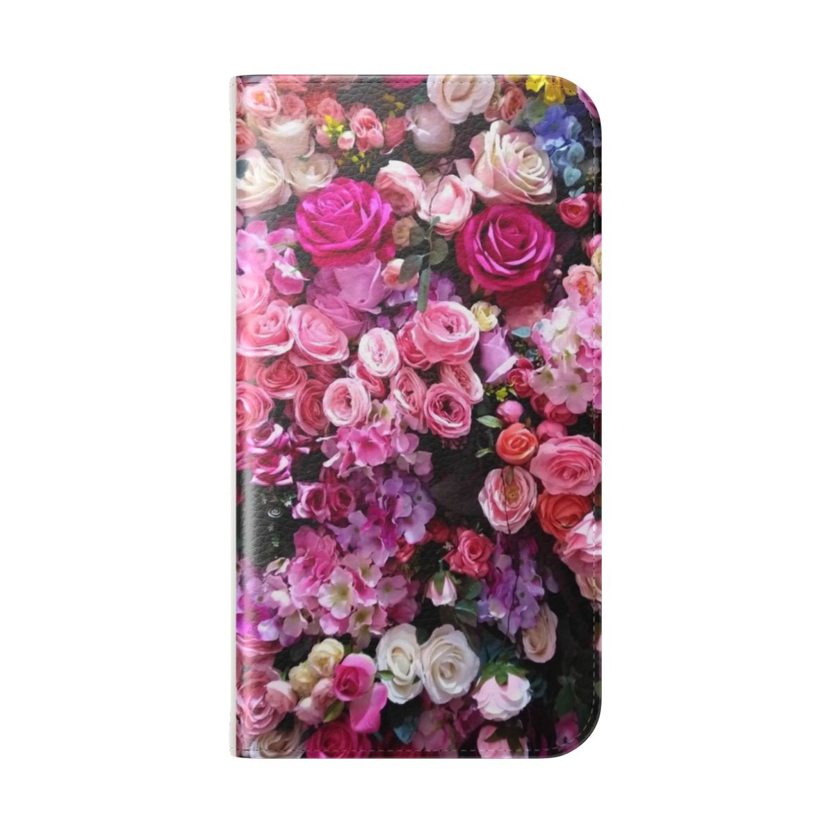 Floral phone case with seamless flower pattern design for iPhone 12 Pro Max - Folded Back