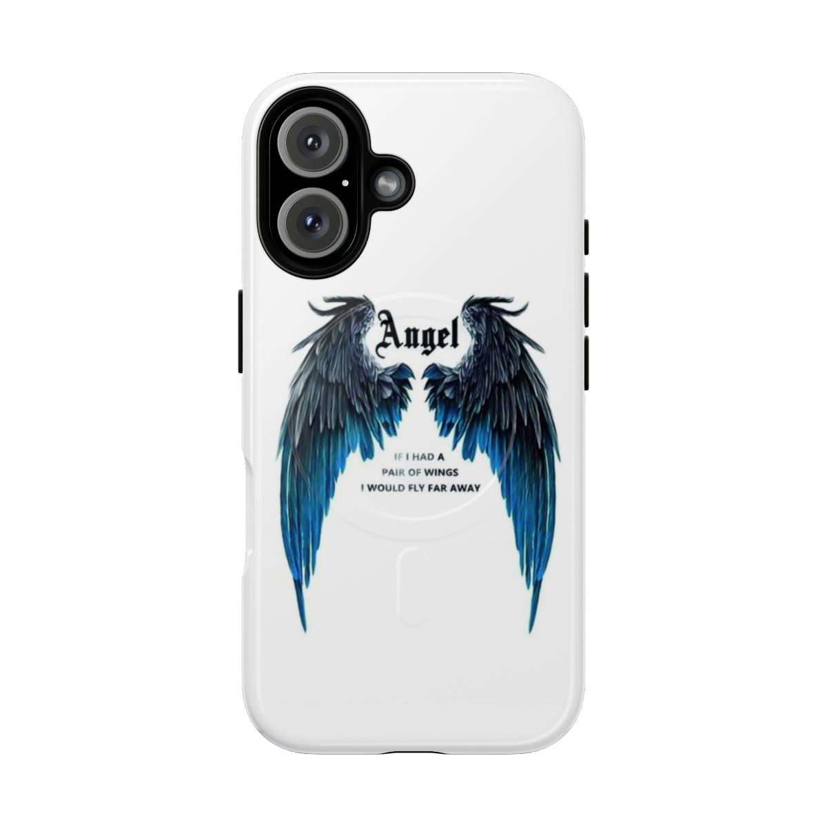 Minimalist phone case with angel wings design