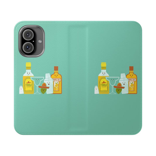 Margarita-themed flip cover phone case with a lime graphic