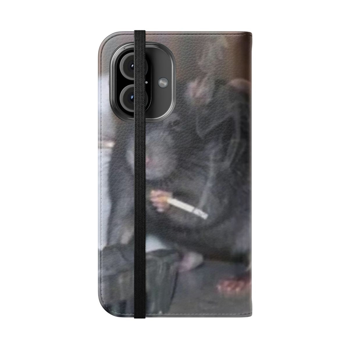 Ratatouille rat smoking flip cover phone case - Folded Front