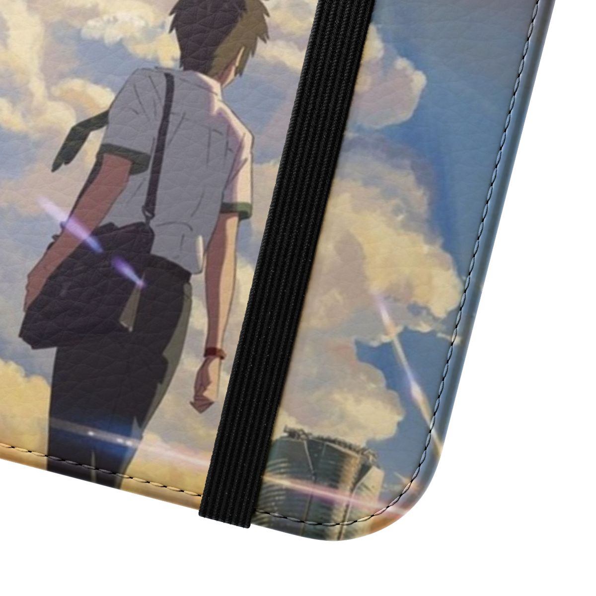 Flip cover phone case with anime-inspired design - Close Up