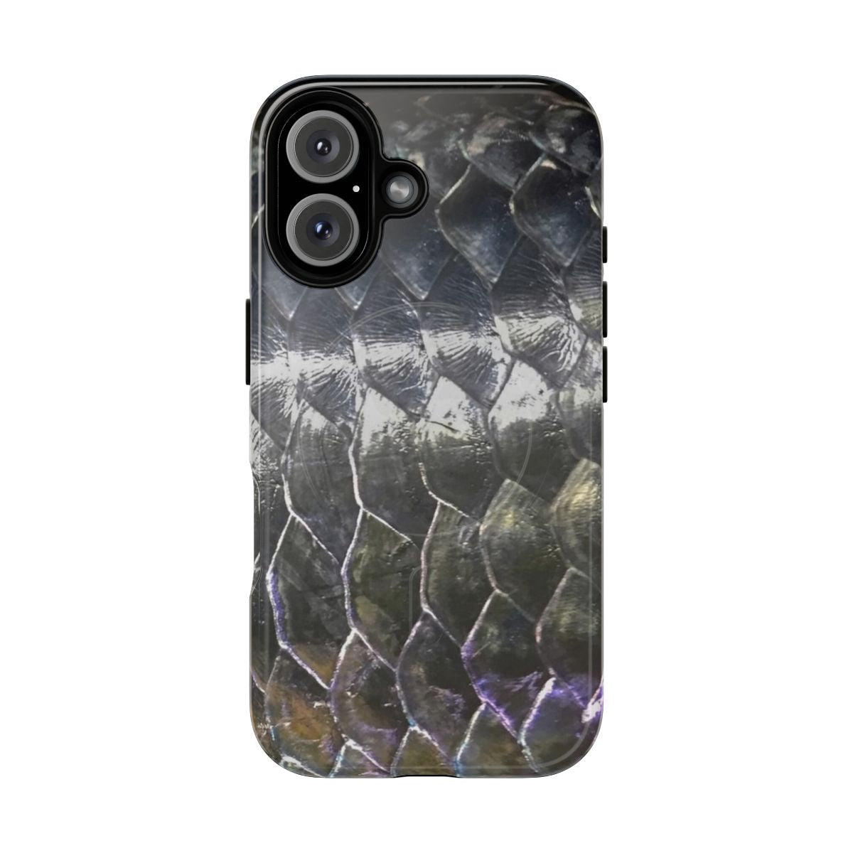 Phone case with detailed tarpon scale pattern design