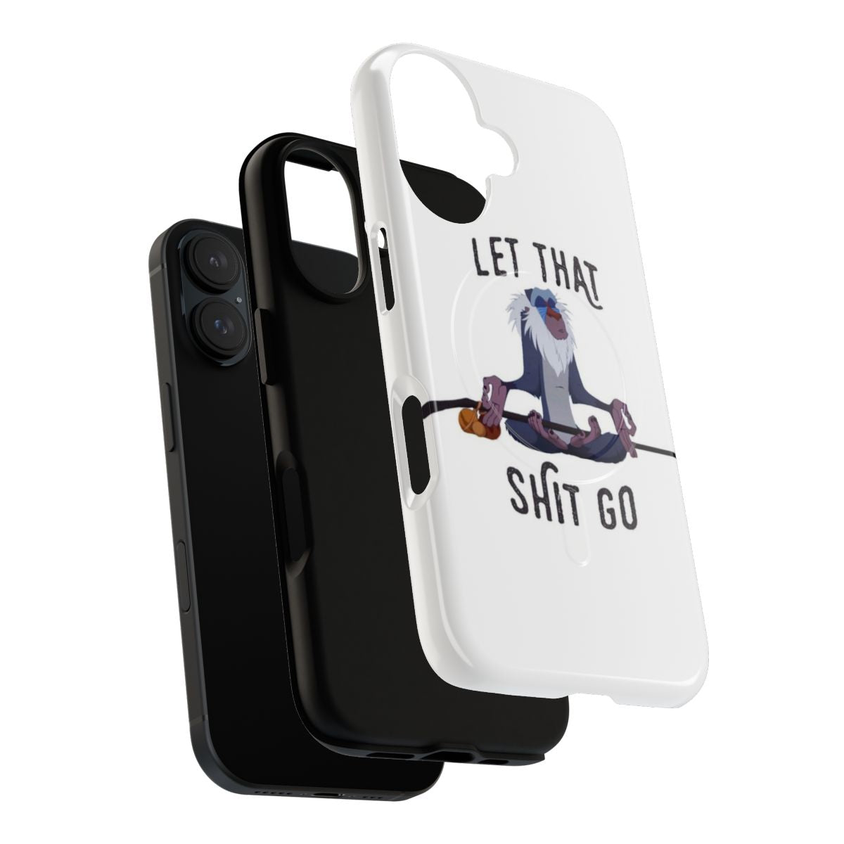 Magnetic tough phone case with quote "Let that shit go" and peaceful imagery - Layers