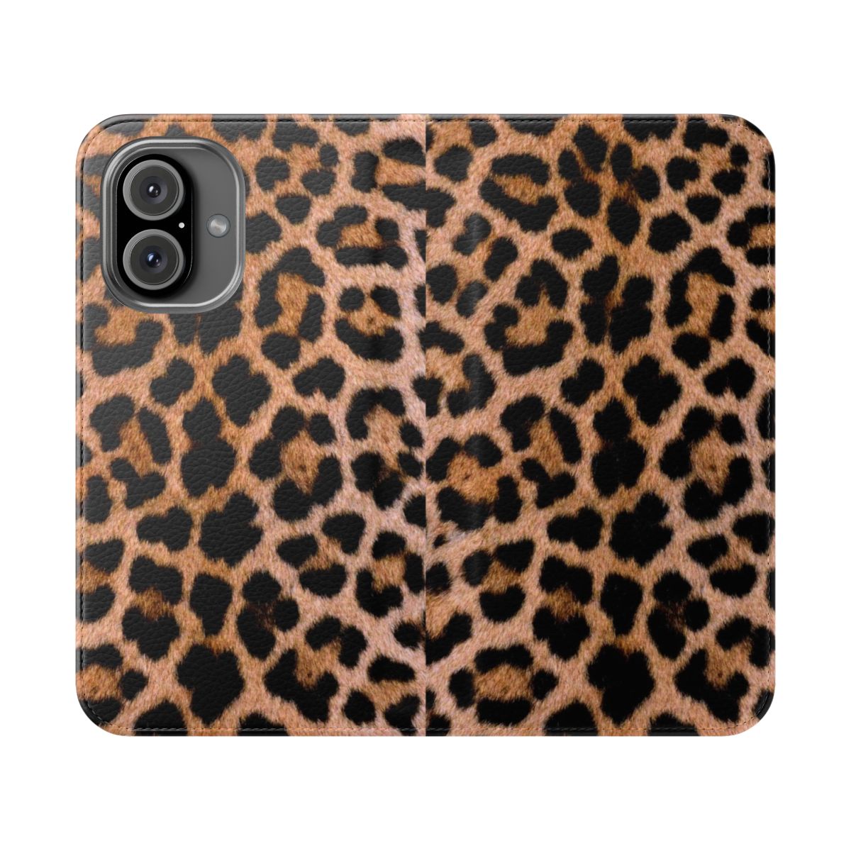 Cheetah print phone case with a sleek and stylish design