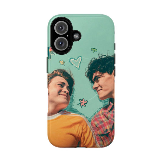 Heartstopper-inspired magnetic tough phone case featuring Nick and Charlie