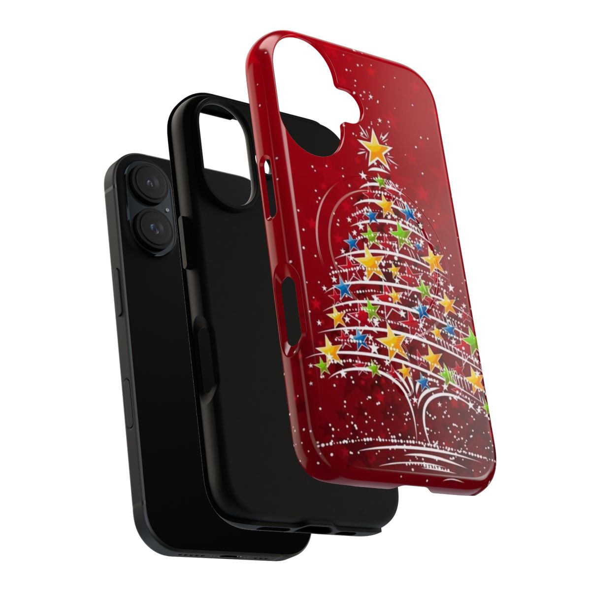 Christmas tree design magnetic tough phone case - Layers