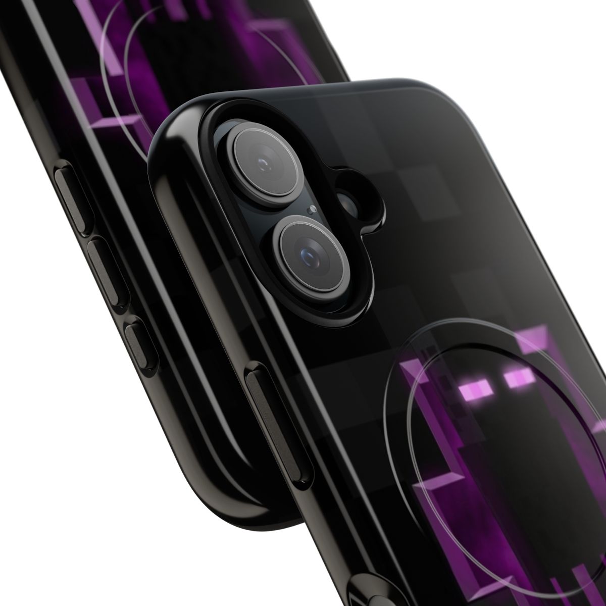 Enderman-themed magnetic tough phone case with 3D design for Minecraft fans - Detail