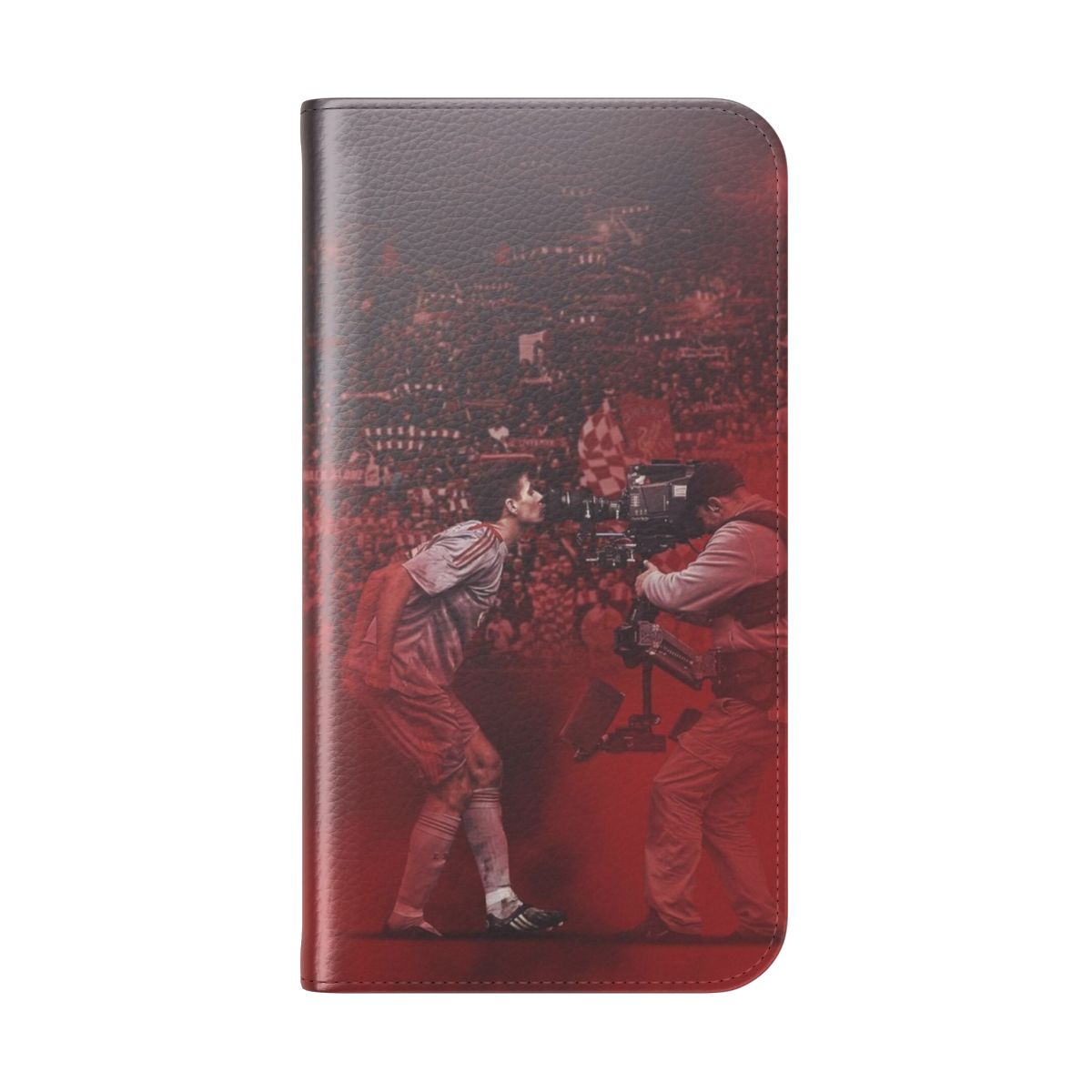 A stylish phone case featuring the iconic image of former Liverpool FC captain, Steven Gerrard. - Folded Back