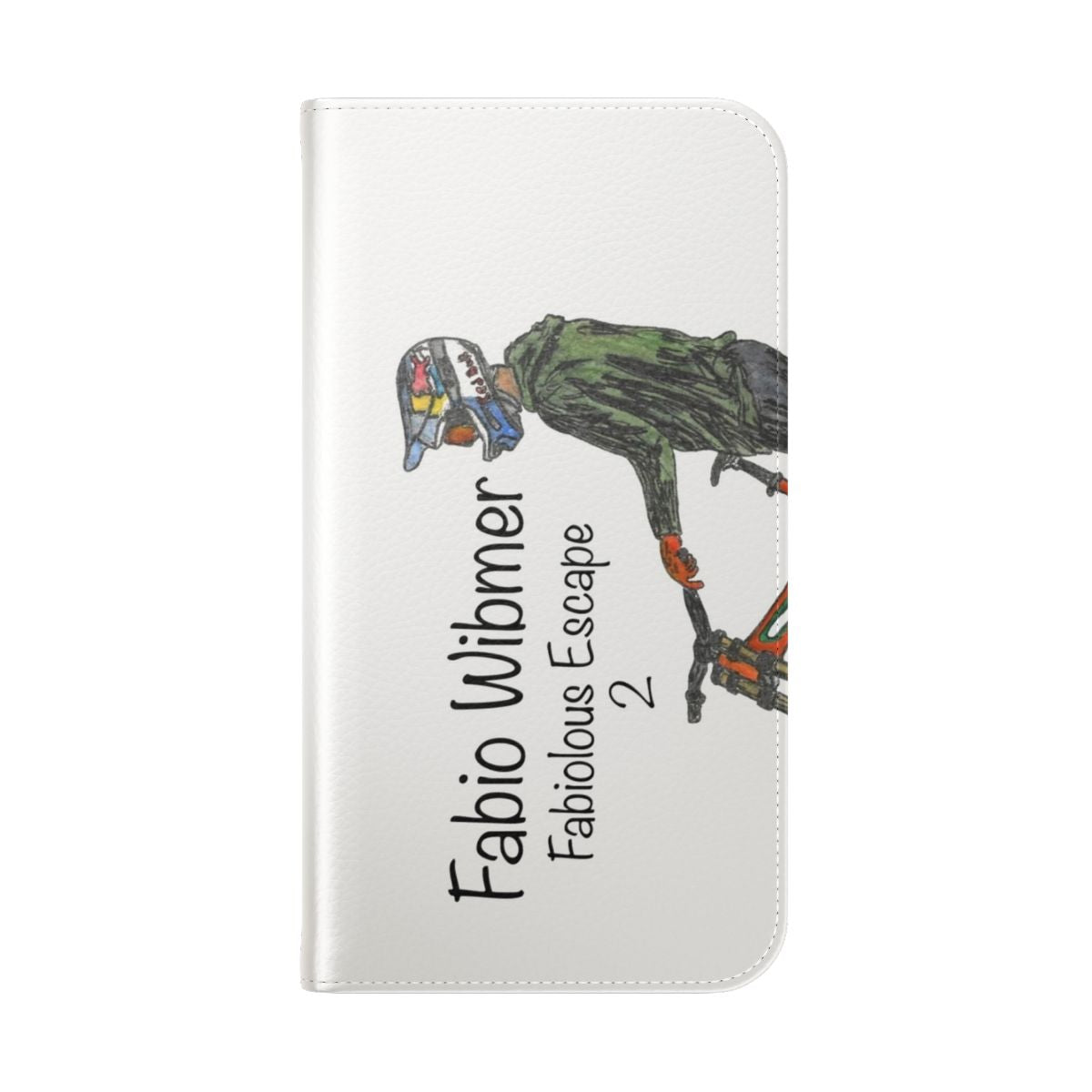 Fabio Wibmer Fabiolous Escape 2 Flip Cover Phone Case featuring mountain biking and freeride imagery - Folded Back