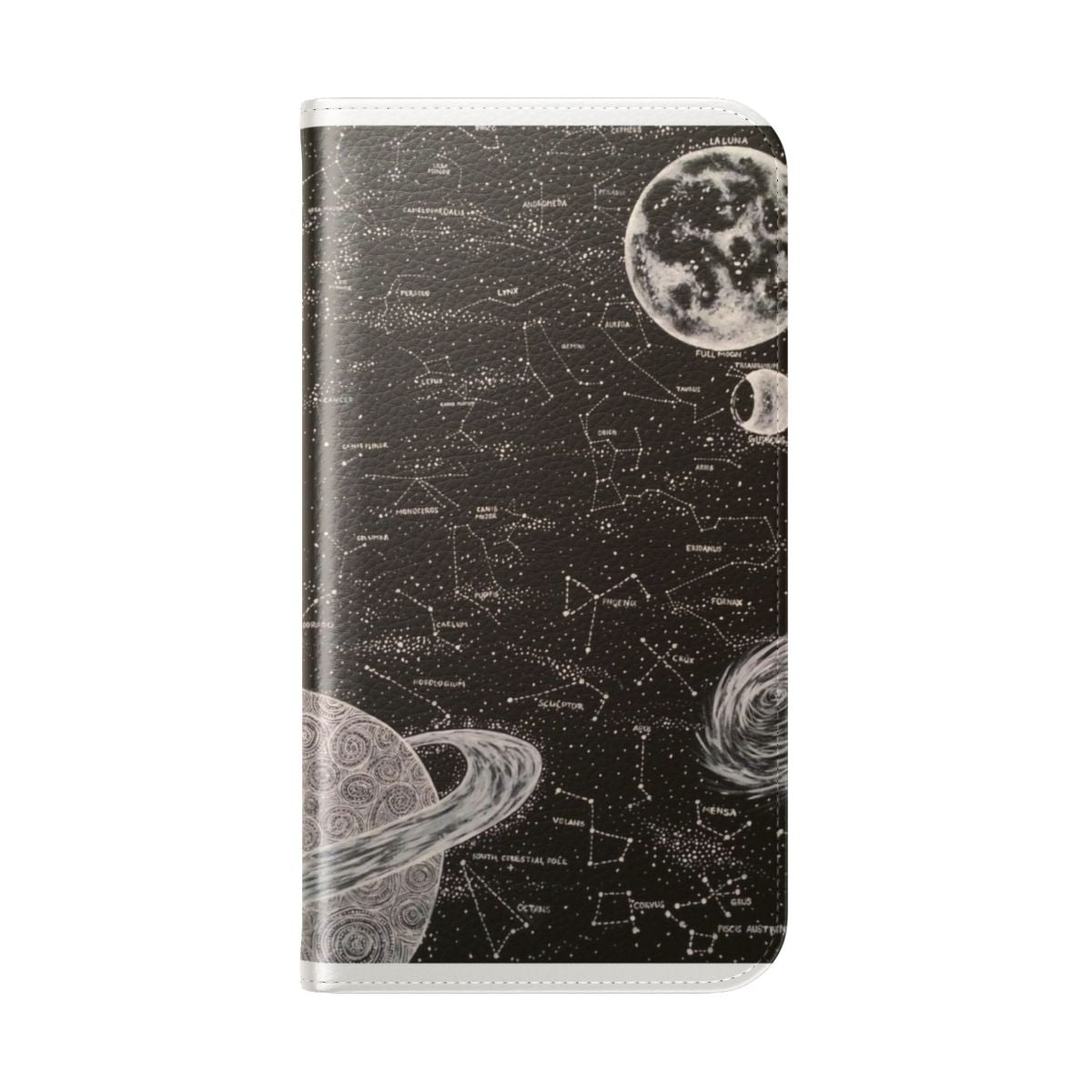 Cosmic space-themed phone flip cover case - Folded Back