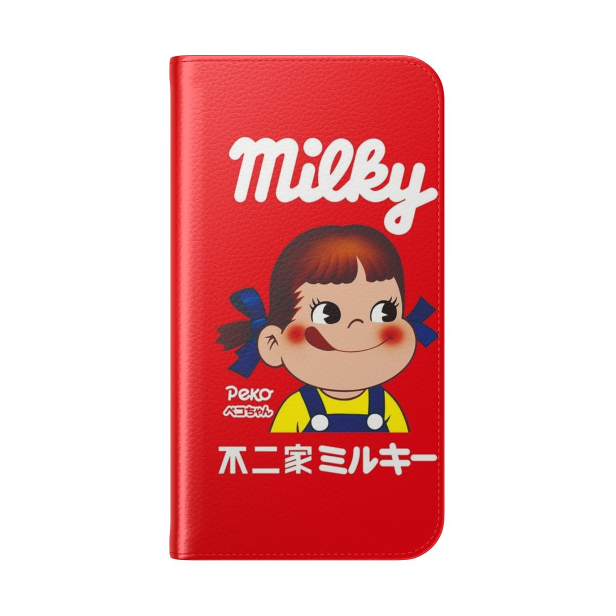 Milky Peko-chan inspired phone case with a cute and whimsical design - Folded Back