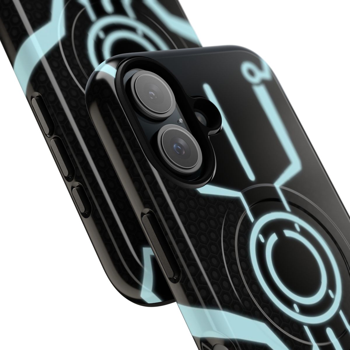 Tron-inspired magnetic tough phone case with futuristic glow design - Detail