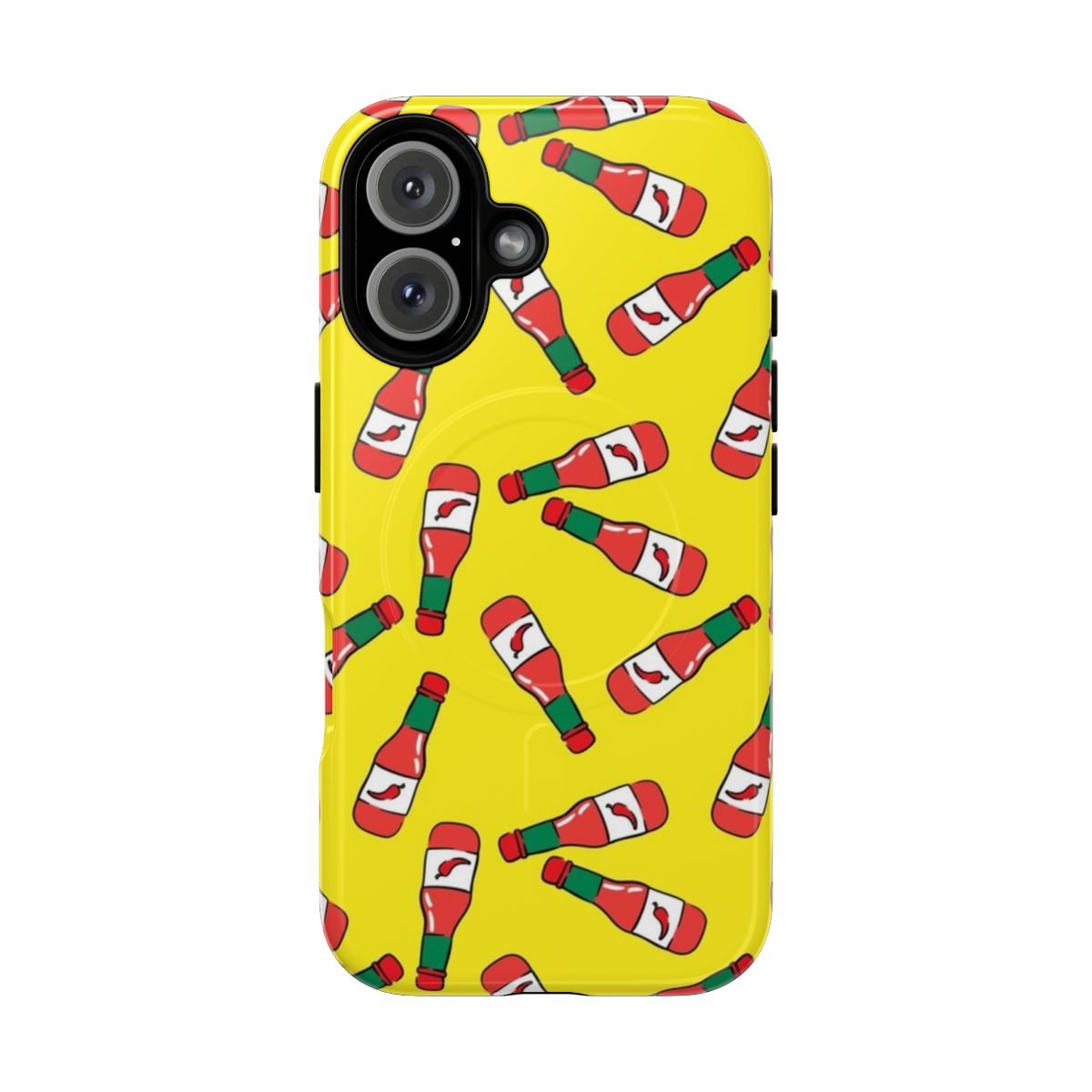 Hot sauce-inspired magnetic tough phone case with little arrow design