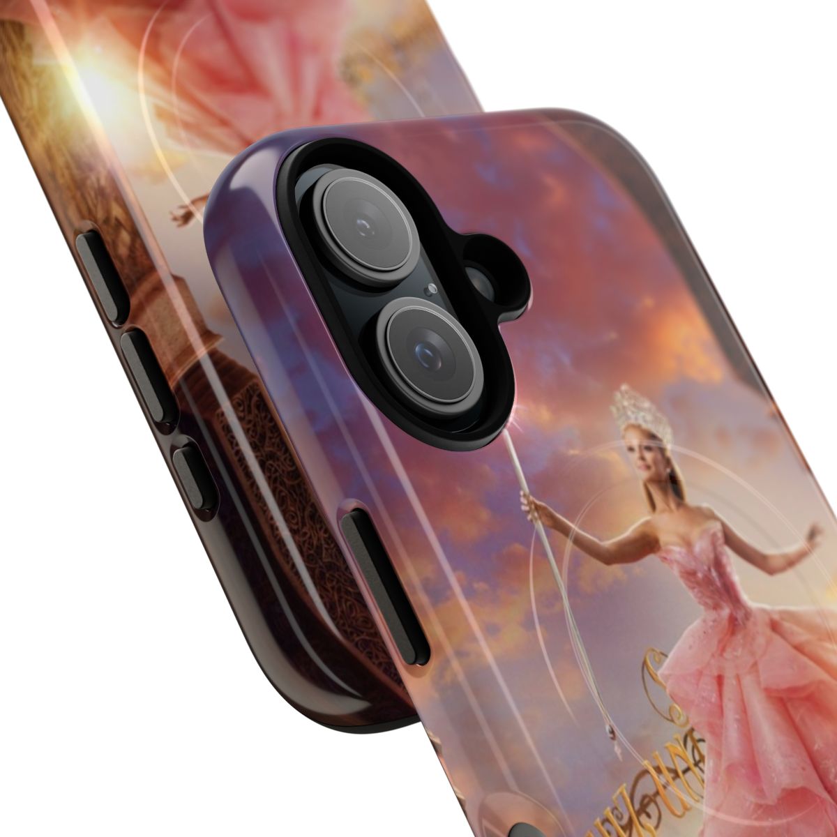 Wicked inspired magnetic tough phone case featuring Glinda the Good Witch and Elphaba from the Wizard of Oz musical - Detail