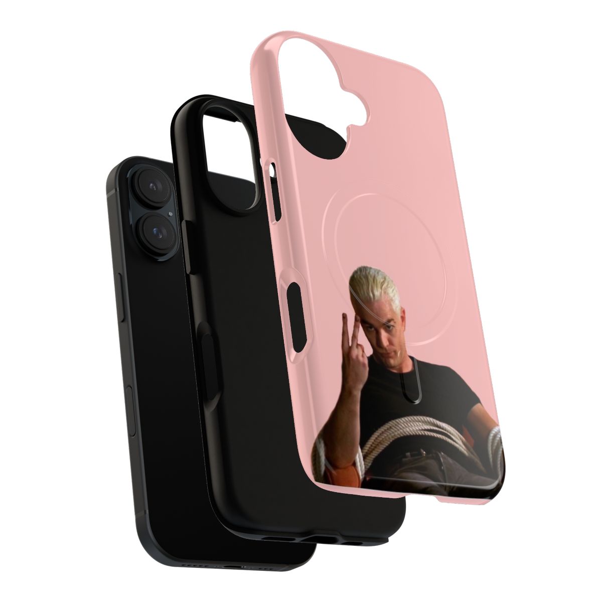 Spike-themed magnetic tough phone case with a stylized design - Layers